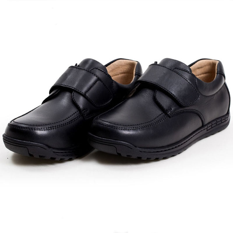 Buty szkolne unisex ze skóry Czarne rozmiar 26-45 Obcasy płaskie ze skórą