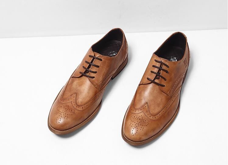 Prawdziwa skóra, płaskie męskie buty, czarne buty Oxford, klasyczne buty z sznurówkami.