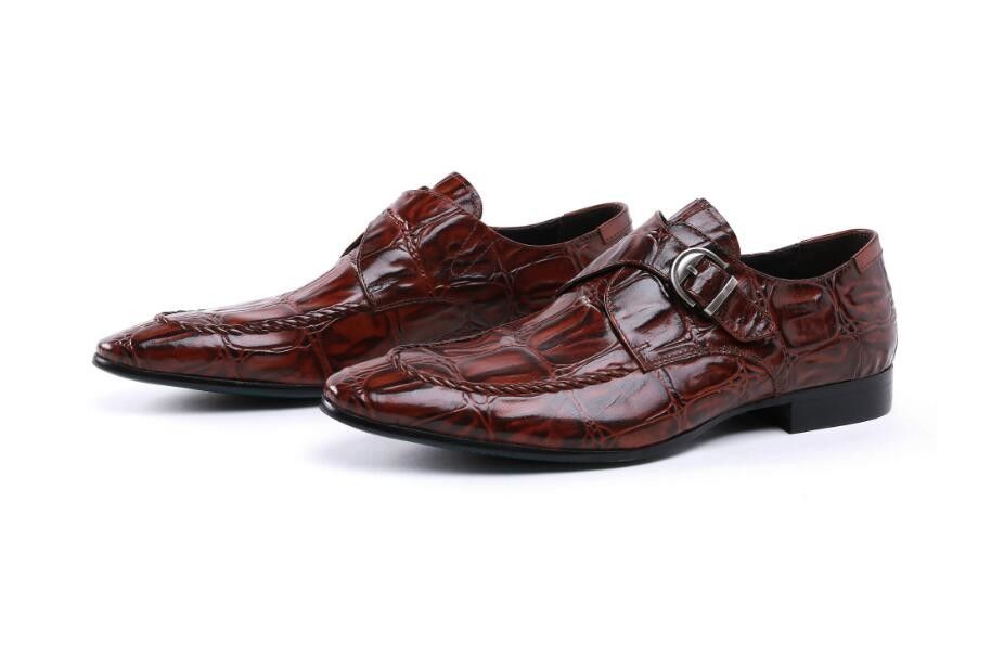 Ręcznie wykonane jaskrawe skóry Brogues Formalne brązowe buty biznesowe do wieczornej imprezy